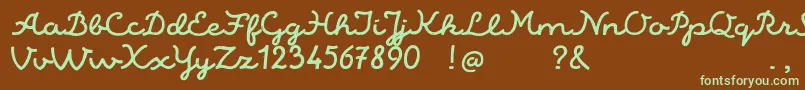 AlaskaScriptDemo Font – Green Fonts on Brown Background