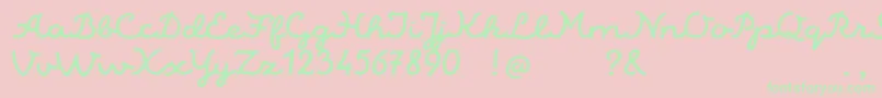 AlaskaScriptDemo Font – Green Fonts on Pink Background