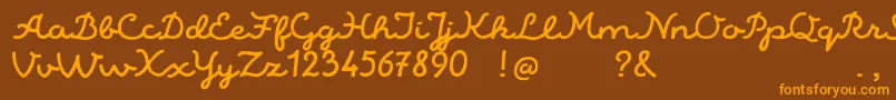 AlaskaScriptDemo Font – Orange Fonts on Brown Background