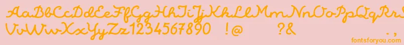 AlaskaScriptDemo-Schriftart – Orangefarbene Schriften auf rosa Hintergrund