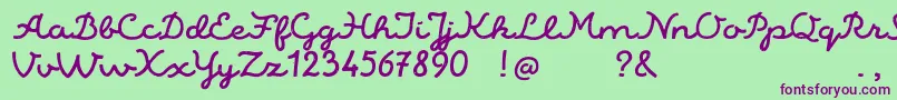 AlaskaScriptDemo Font – Purple Fonts on Green Background