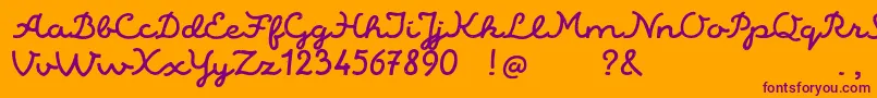フォントAlaskaScriptDemo – オレンジの背景に紫のフォント