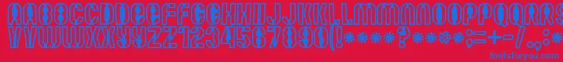 Mute Fruit Black Krash Font – Blue Fonts on Red Background
