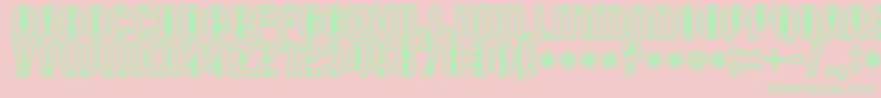 Mute Fruit Black Krash-Schriftart – Grüne Schriften auf rosa Hintergrund