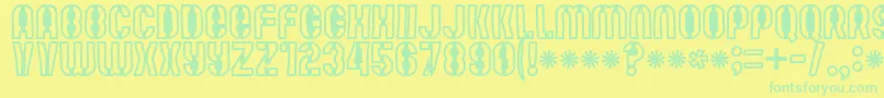 Mute Fruit Black Krash-Schriftart – Grüne Schriften auf gelbem Hintergrund