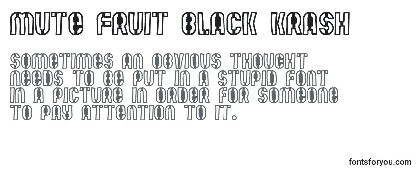 Überblick über die Schriftart Mute Fruit Black Krash