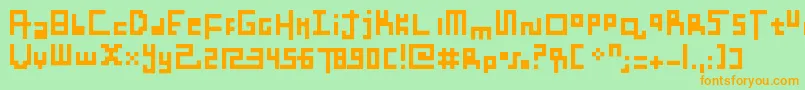 BenciMalaysia Font – Orange Fonts on Green Background