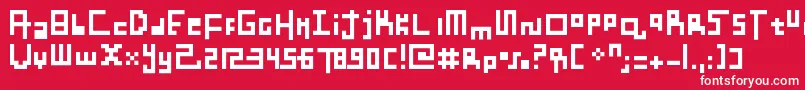 フォントBenciMalaysia – 赤い背景に白い文字