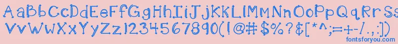 Kbshotinthedark Font – Blue Fonts on Pink Background