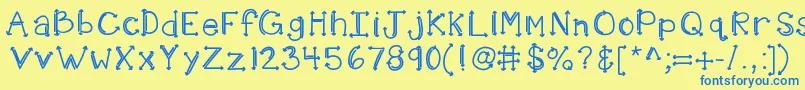 Kbshotinthedark Font – Blue Fonts on Yellow Background