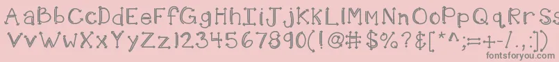 フォントKbshotinthedark – ピンクの背景に灰色の文字