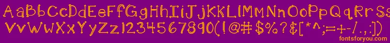 Kbshotinthedark Font – Orange Fonts on Purple Background