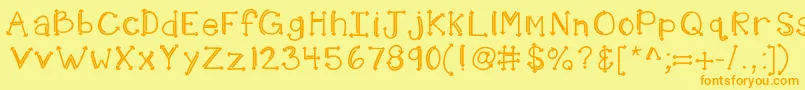 Kbshotinthedark Font – Orange Fonts on Yellow Background