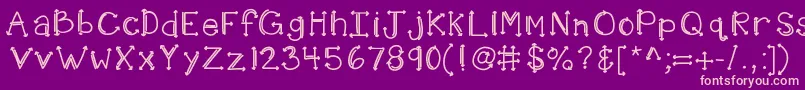 Kbshotinthedark-Schriftart – Rosa Schriften auf violettem Hintergrund