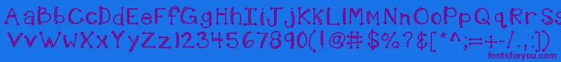 Kbshotinthedark Font – Purple Fonts on Blue Background