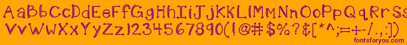 Kbshotinthedark Font – Purple Fonts on Orange Background