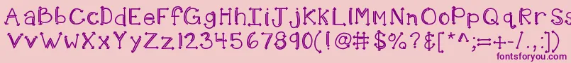 Kbshotinthedark-Schriftart – Violette Schriften auf rosa Hintergrund