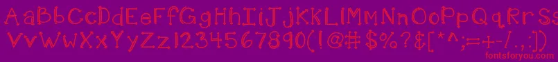 Kbshotinthedark Font – Red Fonts on Purple Background