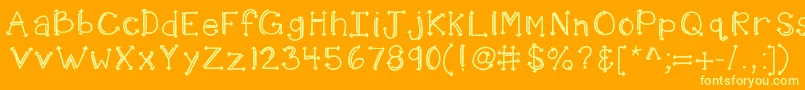 Kbshotinthedark Font – Yellow Fonts on Orange Background