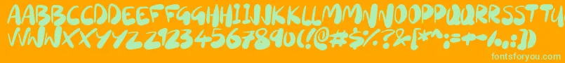 Sourdough Font – Green Fonts on Orange Background