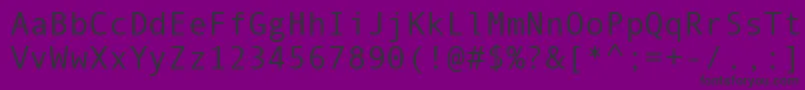 AndaleMono-fontti – mustat fontit violetilla taustalla