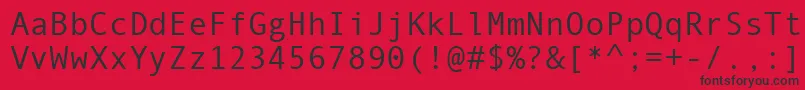 AndaleMono Font – Black Fonts on Red Background