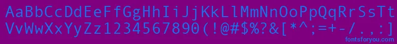 フォントAndaleMono – 紫色の背景に青い文字