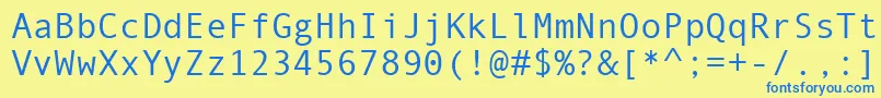 AndaleMono Font – Blue Fonts on Yellow Background