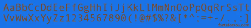 AndaleMono Font – Brown Fonts on Blue Background
