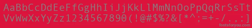 AndaleMono Font – Gray Fonts on Red Background