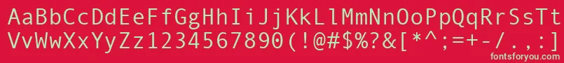 AndaleMono Font – Green Fonts on Red Background