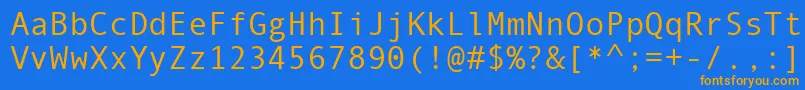 AndaleMono Font – Orange Fonts on Blue Background