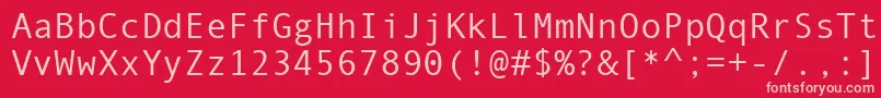 フォントAndaleMono – 赤い背景にピンクのフォント