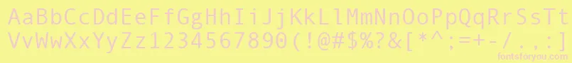 AndaleMono Font – Pink Fonts on Yellow Background
