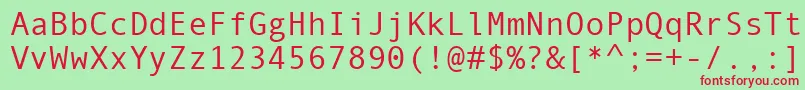 AndaleMono Font – Red Fonts on Green Background