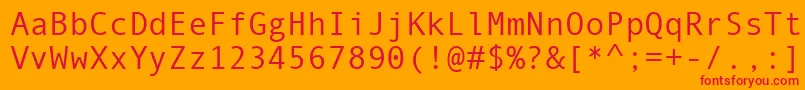 AndaleMono Font – Red Fonts on Orange Background