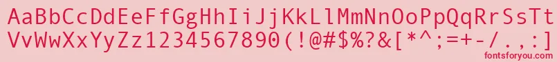 AndaleMono Font – Red Fonts on Pink Background