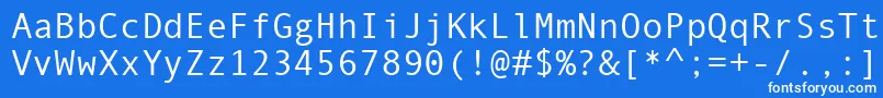 フォントAndaleMono – 青い背景に白い文字