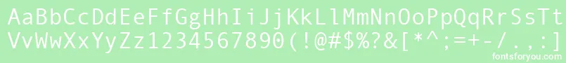 フォントAndaleMono – 緑の背景に白い文字