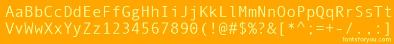 AndaleMono Font – Yellow Fonts on Orange Background