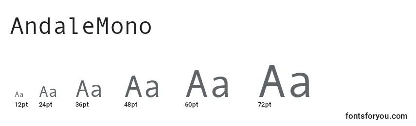 Размеры шрифта AndaleMono
