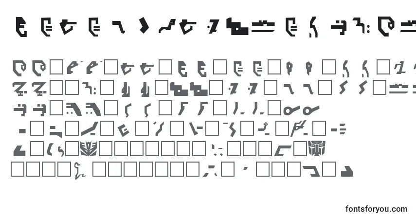 Шрифт DecepticonRegular – алфавит, цифры, специальные символы