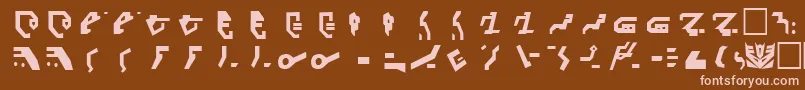 フォントDecepticonRegular – 茶色の背景にピンクのフォント