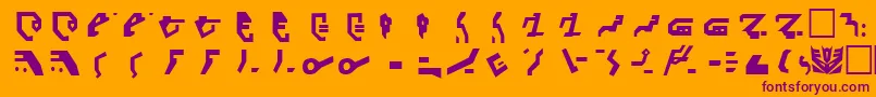 DecepticonRegular Font – Purple Fonts on Orange Background
