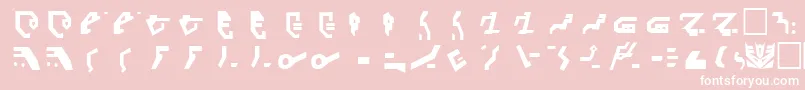 DecepticonRegular-Schriftart – Weiße Schriften auf rosa Hintergrund