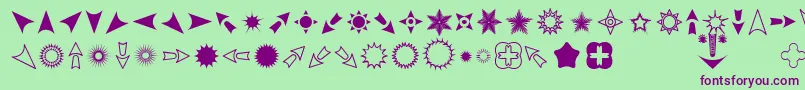 Eyecic Font – Purple Fonts on Green Background