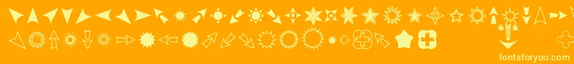 Eyecic Font – Yellow Fonts on Orange Background