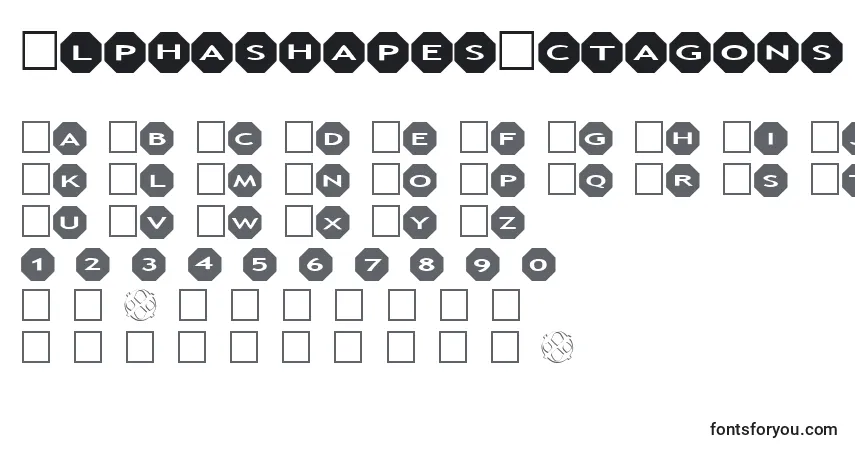 A fonte AlphashapesOctagons – alfabeto, números, caracteres especiais