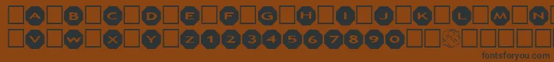 フォントAlphashapesOctagons – 黒い文字が茶色の背景にあります
