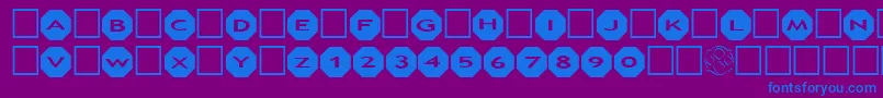 AlphashapesOctagons Font – Blue Fonts on Purple Background